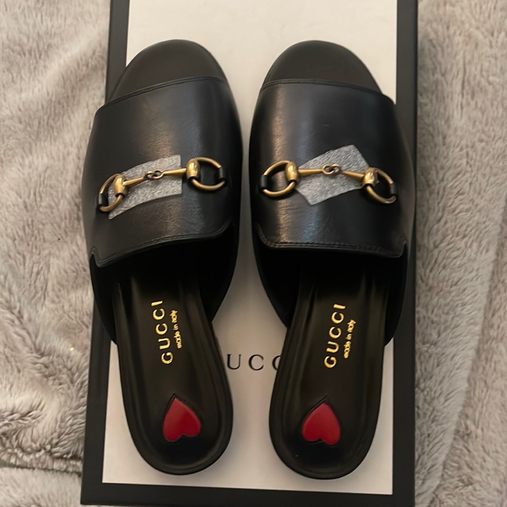 Gucci Malaga Princetown Open-Toe Mules